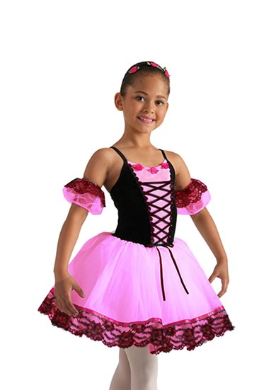 Balerin Klasik Uzun Tütü Dans Kostümü Pembe BLU-15