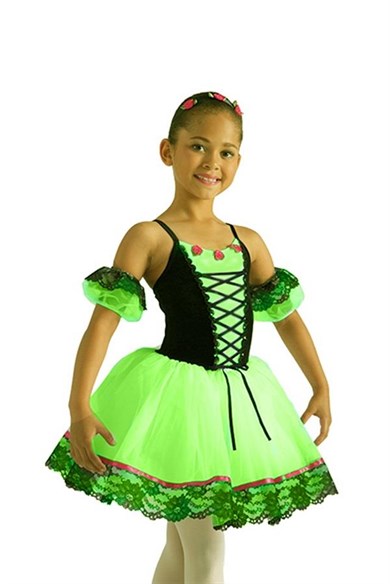 Balerin Klasik Uzun Tütü Dans Kostümü Yeşil