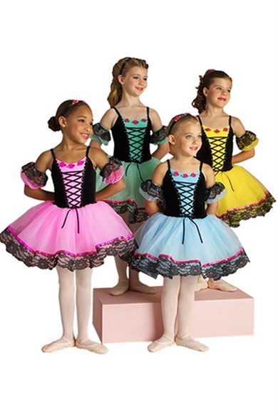 Balerin Klasik Uzun Tütü Dans Kostümü Pembe BLU-15