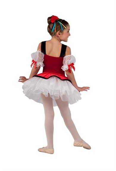 Romantik Kırmızı Tütü bale ve Dans Kostümü